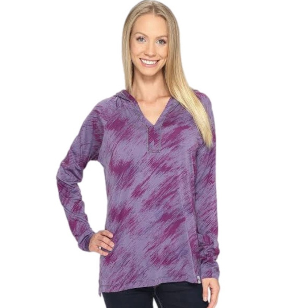 Smartwool Purple Heathered V-Neck Hoodie